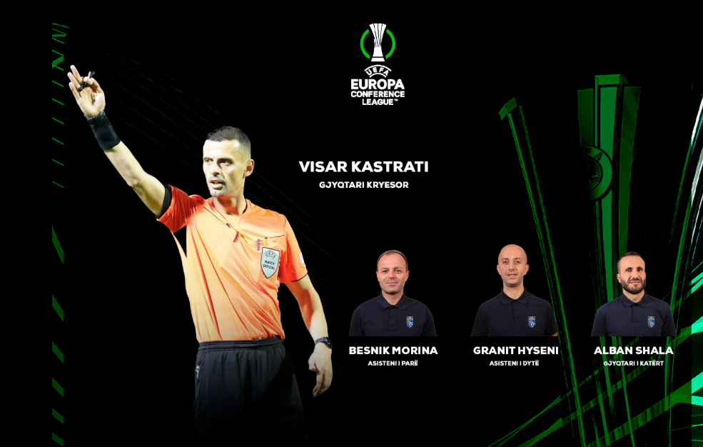 Visar Kastrati delegohet nga UEFA për ndeshjen Hibernians – Spartak Trnava